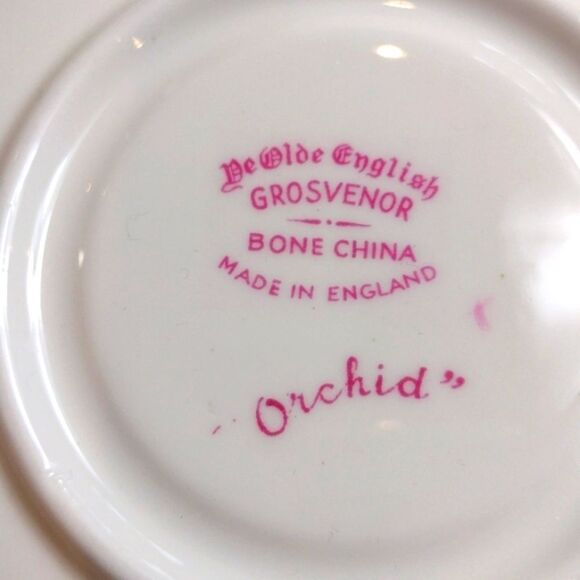 Vintage Grosvenor Orchid‎ Bone China Teacup with Matching Saucer - Picture 7 of 11
